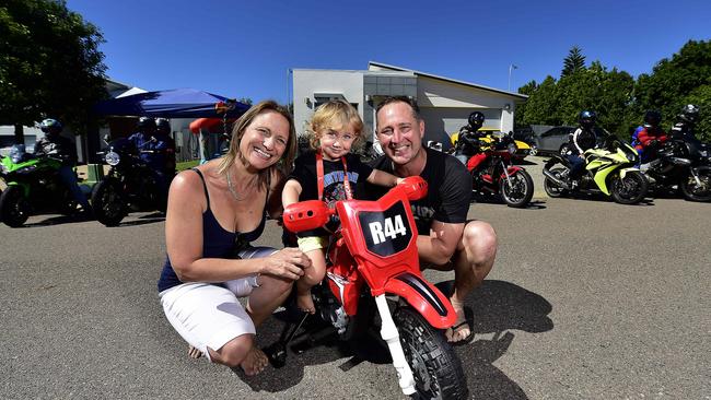 A motorbike crazy toddler can't have a party due to COVID-19 restrictions, so his dad put a call out on Facebook for a drive-by isolation party. PICTURE: MATT TAYLOR.