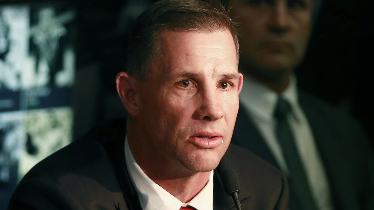 SYDNEY, AUSTRALIA - FEBRUARY 28: ARL Commissioner Mark Coyne speaks to the media following the NRL Annual general Meeting at NRL HQ on February 28, 2019 in Sydney, Australia. (Photo by Mark Evans/Getty Images)