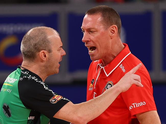 There are varying opinions among the NBL coaches on the standards of refereeing. Picture: Graham Denholm/Getty Images.