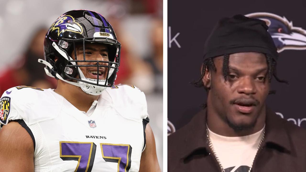 Baltimore Ravens superstar Lamar Jackson raves over Aussie Daniel Faalele,  win over