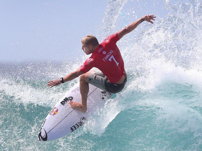 Mick Fanning in action during round 3 of the Quiky Pro at Snapper Rocks on the Gold Coast where he was beaten and eliminated from the competition. Pics Adam Head