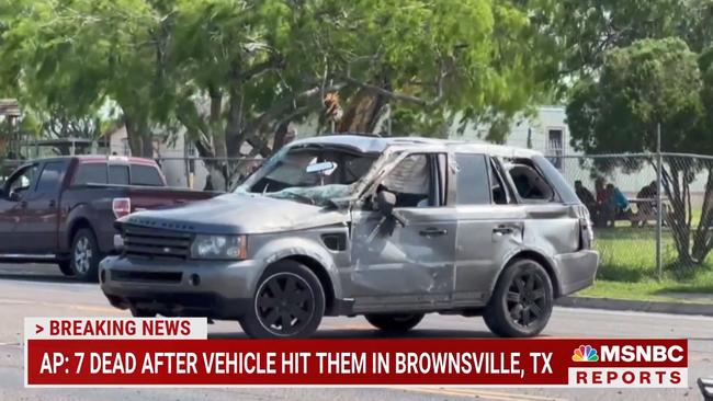 The Range Rover was heavily damaged by the incident. Picture: MSNBC