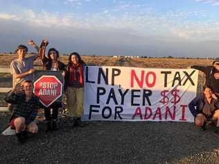 Frontline Action on Coal protesters at Disney Cattle Station this morning. Picture: Frontline Action on Coal