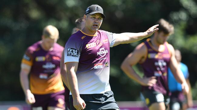 Broncos coach Anthony Seibold is set to shake up the leadership structure. Picture: Darren England