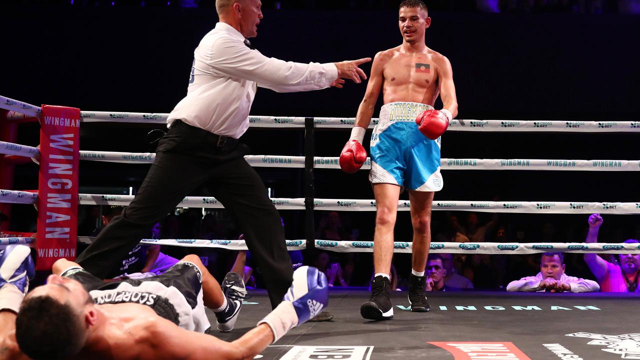 Coolwell knocking out Miles Zalewski in Brisbane in 2021. (Photo by Chris Hyde/Getty Images)