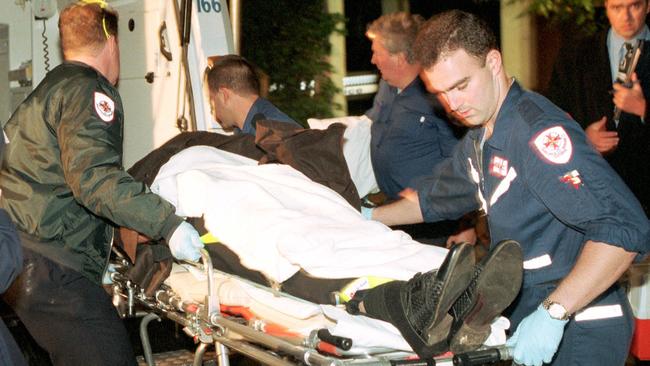 Richard Mladenich is taken to hospital where he later died.