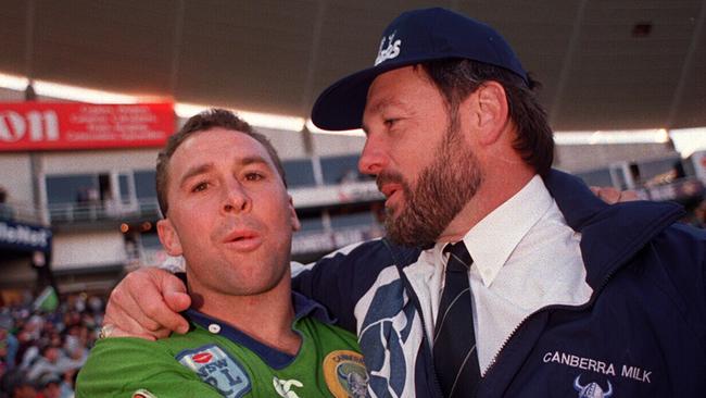 Ricky Stuart (L) steered a stunning Raiders backline around — and makes this list twice.