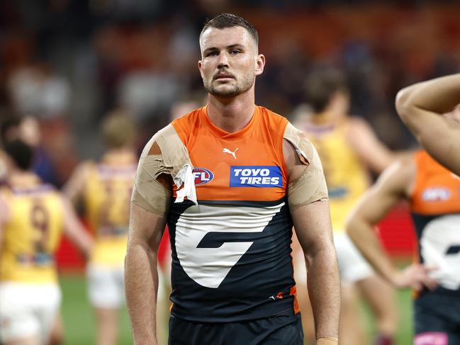 Dejected Kieren Briggs during the AFL Semi Final match between the GWS Giants and Brisbane Lions at Engie Stadium on September 14, 2024. Photo by Phil Hillyard(Image Supplied for Editorial Use only - **NO ON SALES** - Â©Phil Hillyard )