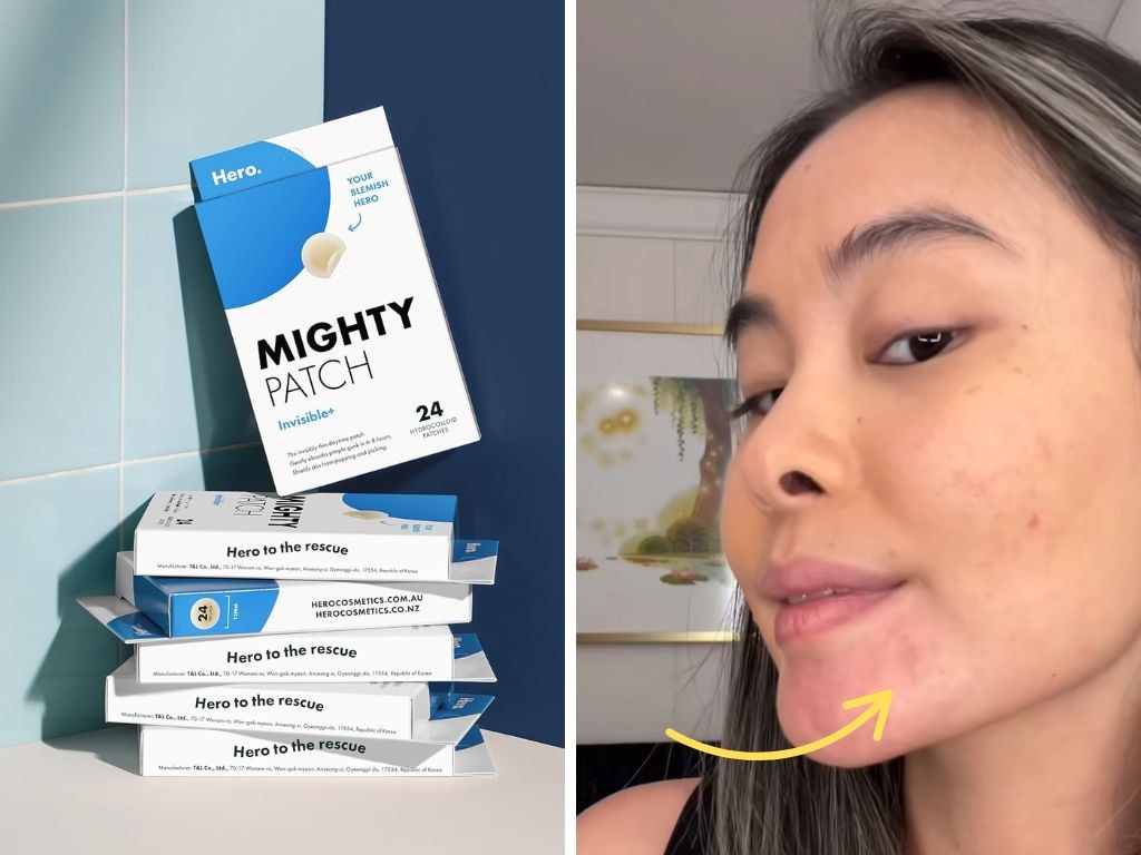 The Mighty Patch Invisible Pimple Patches are barely visible when worn. Picture: TikTok/@Hero US