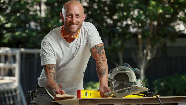 Carpenter Brett King working in Pymble. Picture:Justin Lloyd