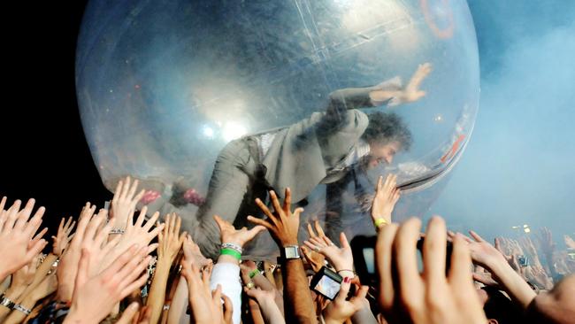 Flaming Lips frontman Wayne Coyne made an impressive entrance to Splendour in the Grass in 2012.