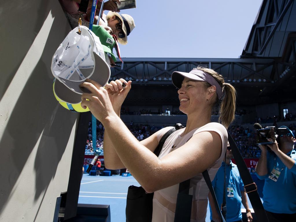 Maria Sharapova doesn’t seem to have lost any fans after serving a drugs ban. Pic: Michael Klein