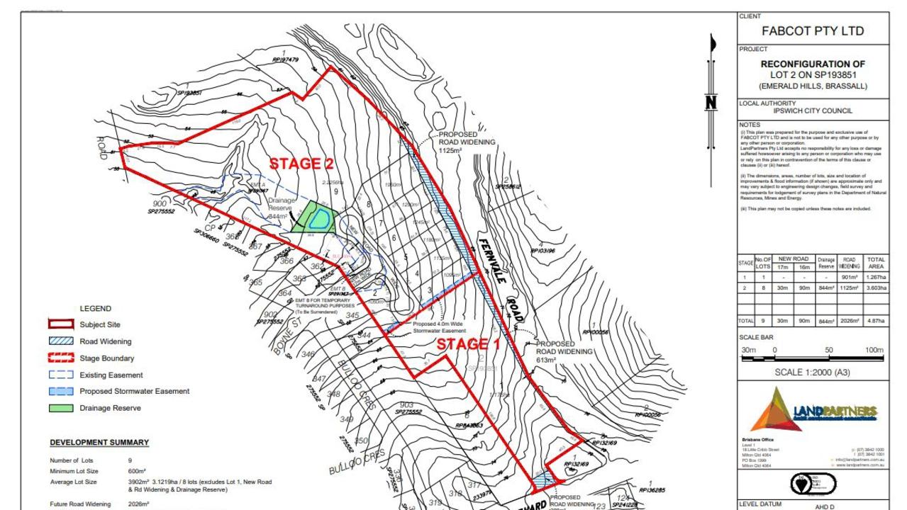 NEW PLAN: Landpartners and Fabcot revised their plan to divide the lot into 51 blocks, down to nine, while retaining a large portion of bushland. Although the Ipswich City Council went ahead with the refusal. Picture: LandPartners