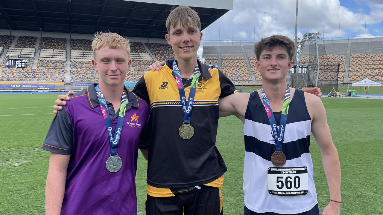 Event 11: 18-19 years triple jump Jake hambrook-Smith, Zane Keiler and Nate Bligh