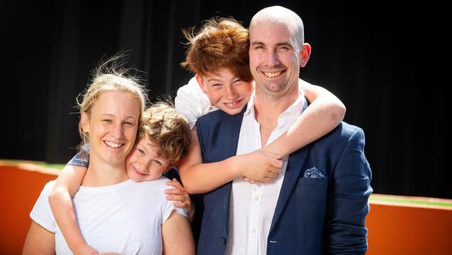 Chris with wife Kathryn and sons Tom, 6, and Miles, 9. Picture: Mark Stewart