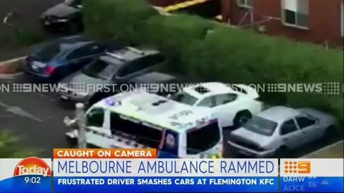 Car rams right into an Ambulance vehicle in Melbourne