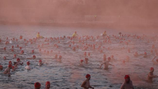 Nude Solstice swim as part of Dark Mofo 2021 at Long Beach Sandy Bay. Picture: Nikki Davis-Jones