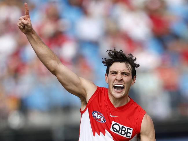 Gulden starred in the Swans’ Gather Round victory over the Eagles with two goals and 25 disposals. Picture: Phil Hillyard