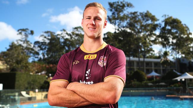 Maroons player Daly Cherry-Evans poses for a photo during a Queensland Maroons media opportunity at Sanctuary Cove resort on the Gold Coast, July 4, 2018. (AAP Image/Jono Searle) NO ARCHIVING