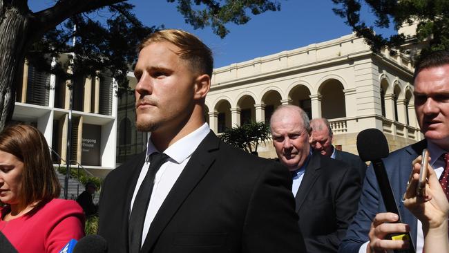 Jack de Belin leaves court last month. Picture: AAP Image/Dean Lewins