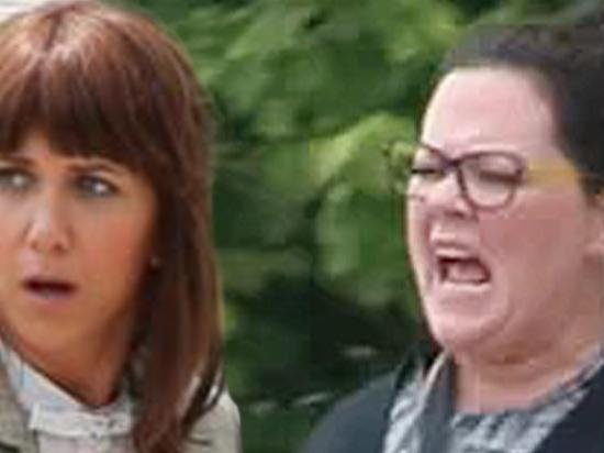 Melissa McCarthy, Kate McKinnon, and Kristin Wiig all together for 1st day of filming all girl 'Ghostbusters' in Boston with slime on pants and ghost trap. Melissa and Kate were running out of a mock Bronx School where they had just encountered a ghost. Kate had slime all over her pants and was carrying a large backpack with logo on it as Melissa's character carried a brand new style ghost trap that was similar to the classic 1980's version from the male cast. The girls all had a blast as they got off to an early day of filming together for the very first scene. Pictured: Melissa McCarthy, Kate McKinnon, and Kristin Wiig Ref: SPL1055293 180615 Picture by: Prahl/Rocke Splash News Splash News and Pictures Los Angeles: 310-821-2666 New York: 212-619-2666 London: 870-934-2666 photodesk@splashnews.com