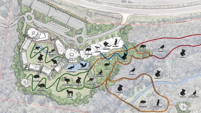 A map with the proposed layout of a zoo that could be built in Wentworth Falls.