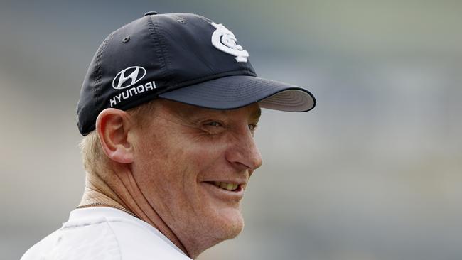 NCA. MELBOURNE, AUSTRALIA. August 31,   2024. AFL . Carlton training at Princes Park.  Michael Voss, senior coach of Carlton during todays training session   . Pic: Michael Klein