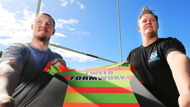 Bilambil Jets players and twin brothers Guy and Drew Lanston have been inducted to the Gold Coast best Rugby League team of the last ten years. Photo Scott Powick Newscorp