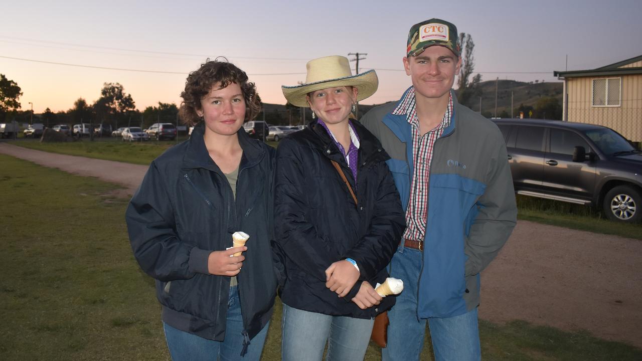 Siblings Amy, Sarah and Daniel Morris from Allora at the 2021 Killarney Rodeo. Photo: Madison Mifsud-Ure / Warwick Daily News