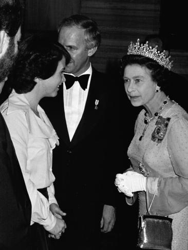 Queen Elizabeth II with Premier Doug Lowe in 1981.