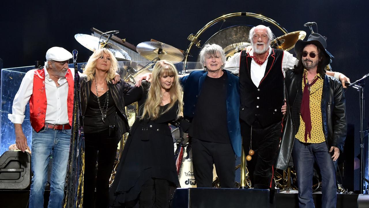 Fleetwood Mac circa 2018, with Neil Finn (third from right) replacing Lindsey Buckingham. Picture: Kevin Mazur/Getty