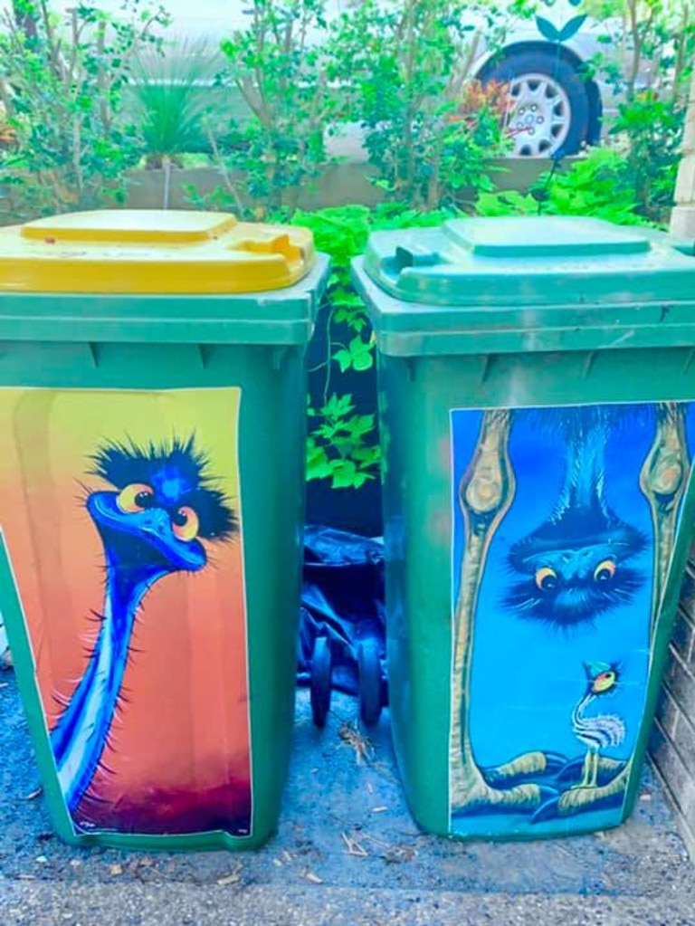 People put stickers on their bins to make them look a little less sad.