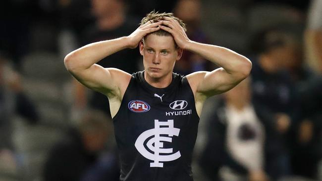 Sam Walsh put in another strong display. Picture: Michael Willson/AFL Photos/Getty Images