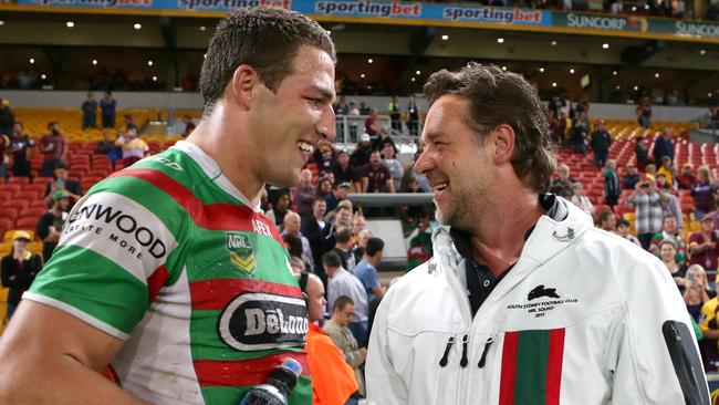 Sam Burgess and Russell Crowe were thick as thieves.