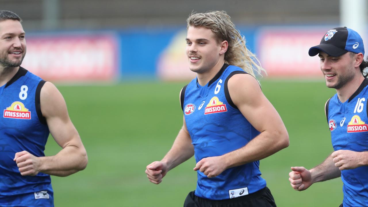 Bailey Smith at training at Whitten Oval for the Western Bulldogs. Picture: David Crosling