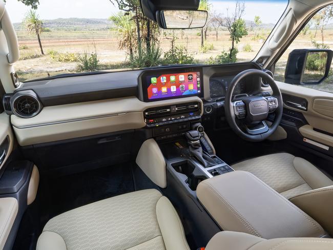 The Toyota Land Cruiser Prado VX’s tech-heavy and plush interior.