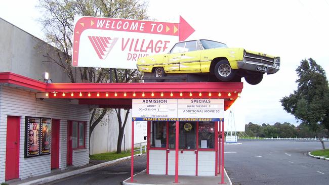 Village Coburg Drive-In ticket box.