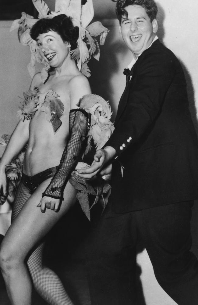 Lord Anthony Moynihan dancing with showgirl Monica Scott at a Sydney nightclub in 1956. Picture: Keystone/Hulton Archive/Getty Images