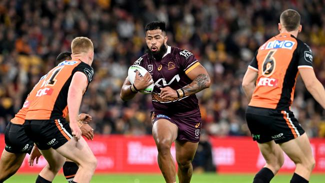 Payne Haas is ready for a big test against the Storm this week. Picture: Bradley Kanaris/Getty Images