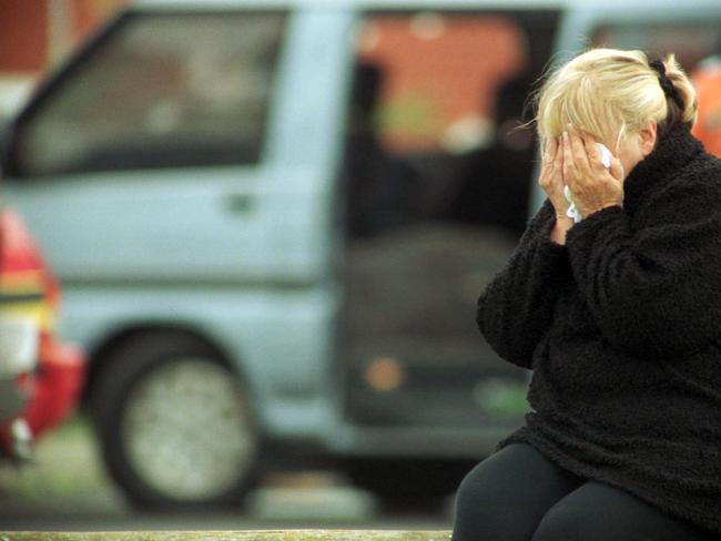 Wendy Moran, mother of Jason Moran, at the scene of the execution shooting Picture: Peter Smith