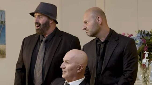 Mark Muscat (left) during filming of “No Harm Done” movie. Picture: IMDB