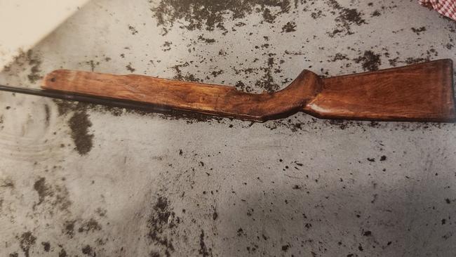 The homemade gun Taylor used during the stand-off. Photo: Courts SA