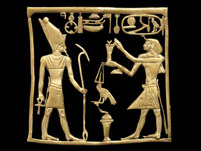 Plaque of Amenemhat IV, a gold piece dating back to about 1808-1799 BC. Picture: The Trustees of the British Museum