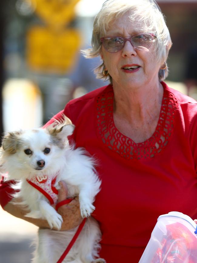 Ethel Boyce’s friend Pat Beck with Ethel’s dog Remmy. Picture: Tait Schmaal.