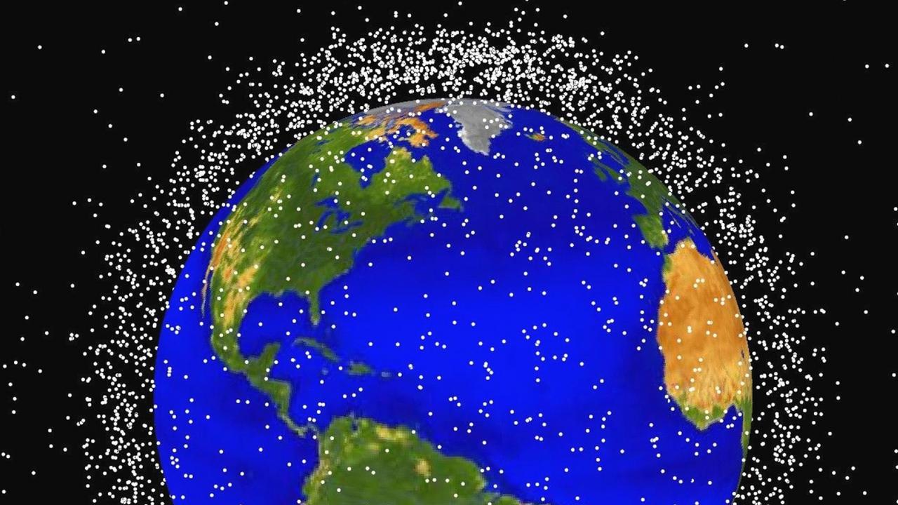 A computer generated graphic provided by NASA of objects being tracked in Low Earth Orbit.