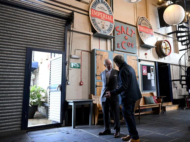 Tower Brewery owner John Mills gave him the grand tour. Picture: AFP