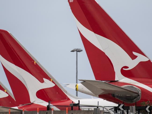 SYDNEY, AUSTRALIA - NewsWire Photos November 30, 2020: Qantas Aircraft on the tarmac at Sydney Airport. Sydney. Picture: NCA NewsWire / James Gourley