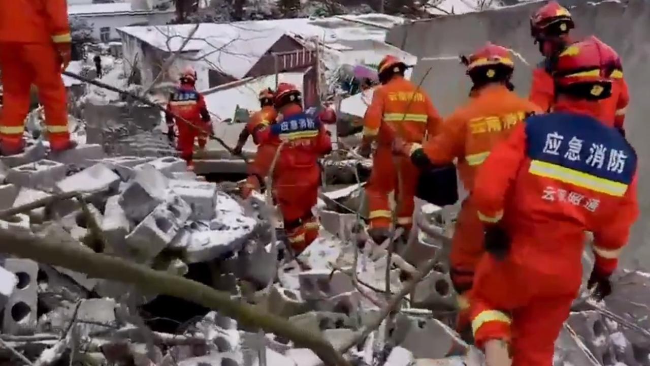 Forty-seven people were buried in the landslide. Picture: Xinhua