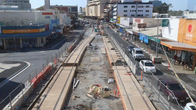 The track being built in the first stage at the Southport CBD.