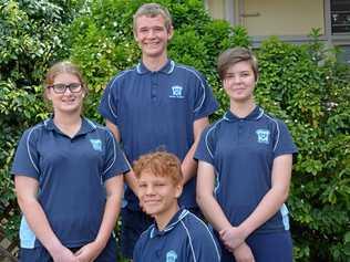 Kingaroy State High School students: Trinity Rose, Ian Nicholson, Larna Buckle, and Nicholas Hume. Picture: Madeline Grace